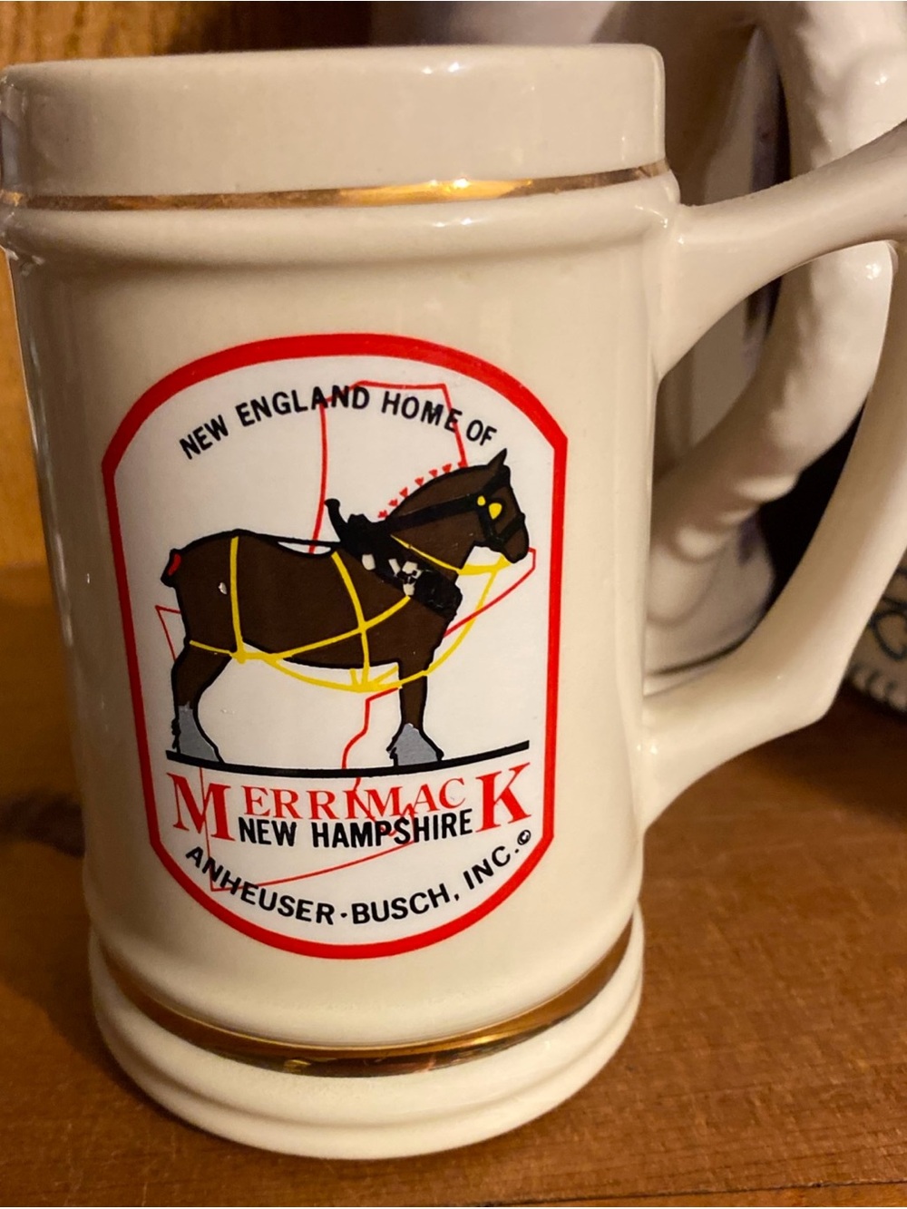 Anheuser-Busch brewery mug featuring the Merrimack, New Hampshire brewery